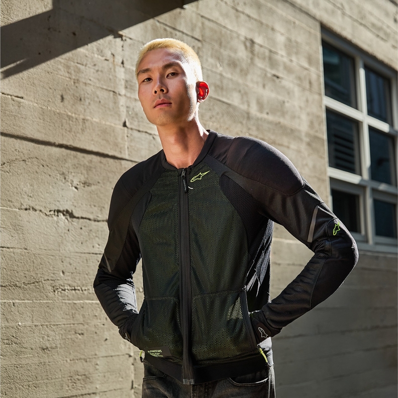 Alpinestars TROOP-AIR motorjack zwart-fluo geel