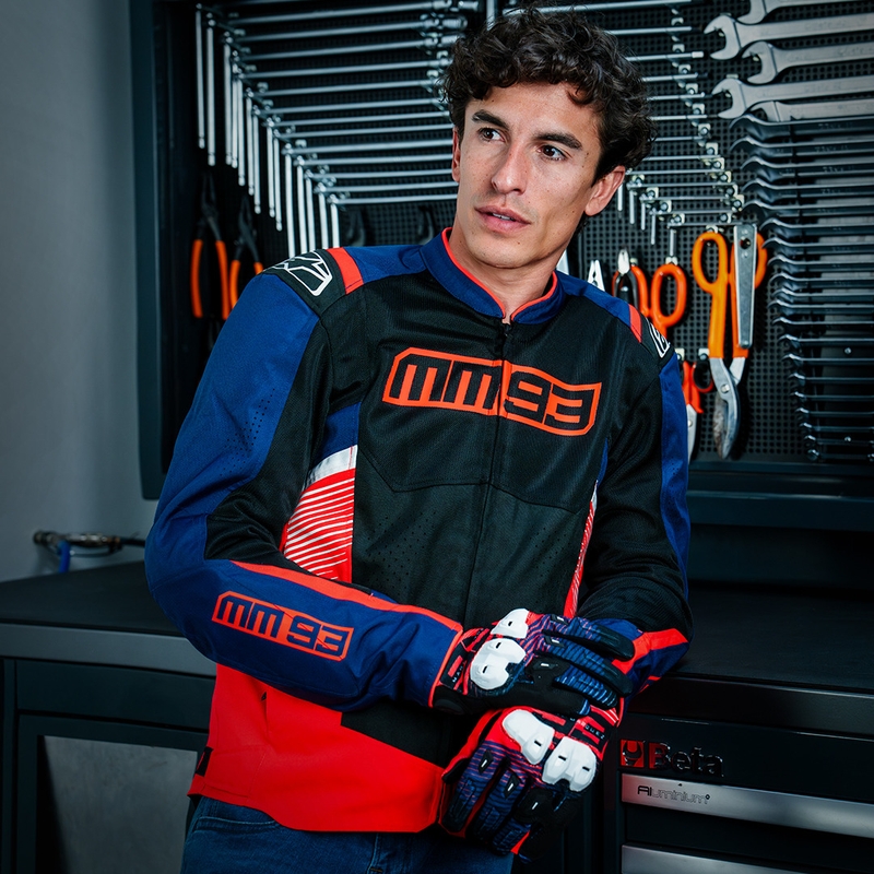 Alpinestars T-SPS Air V2 MM93 motorjack, fluo collectie, rood-blauw-zwart-wit