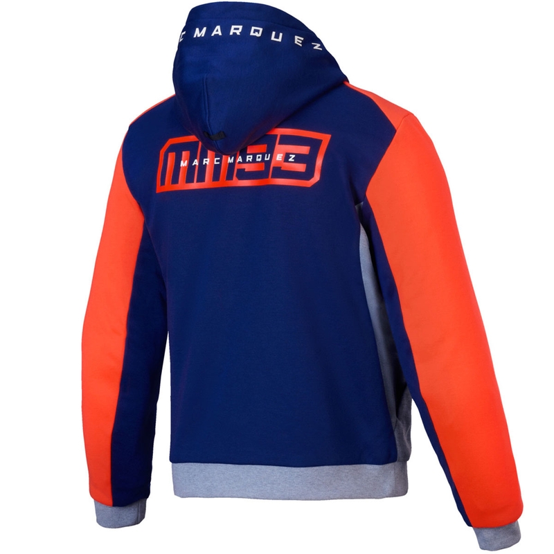 Alpinestars Chrome V2 Sport Hoodie MM93 collectie lichtgrijs-blauw-fluorrood