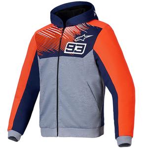 Alpinestars Chrome V2 Sport Hoodie MM93 collectie lichtgrijs-blauw-fluorrood