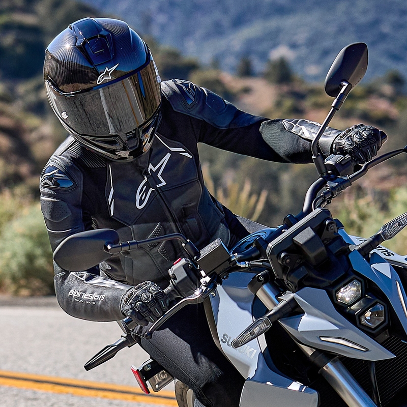 Alpinestars Stella Dusk dames leren motorjack zwart-wit
