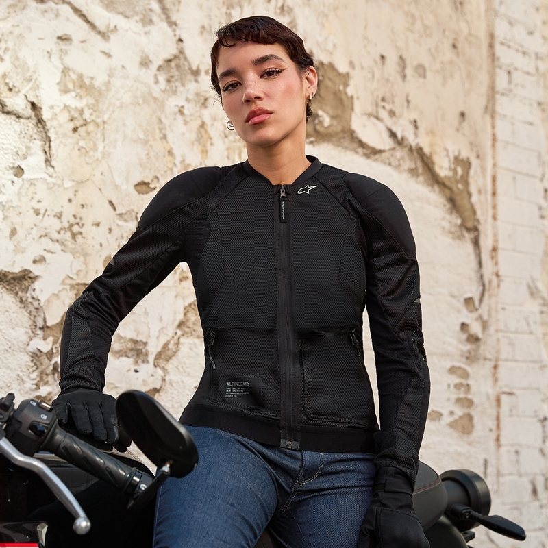 Alpinestars STELLA TROOP-AIR dames motorjack zwart-zwart