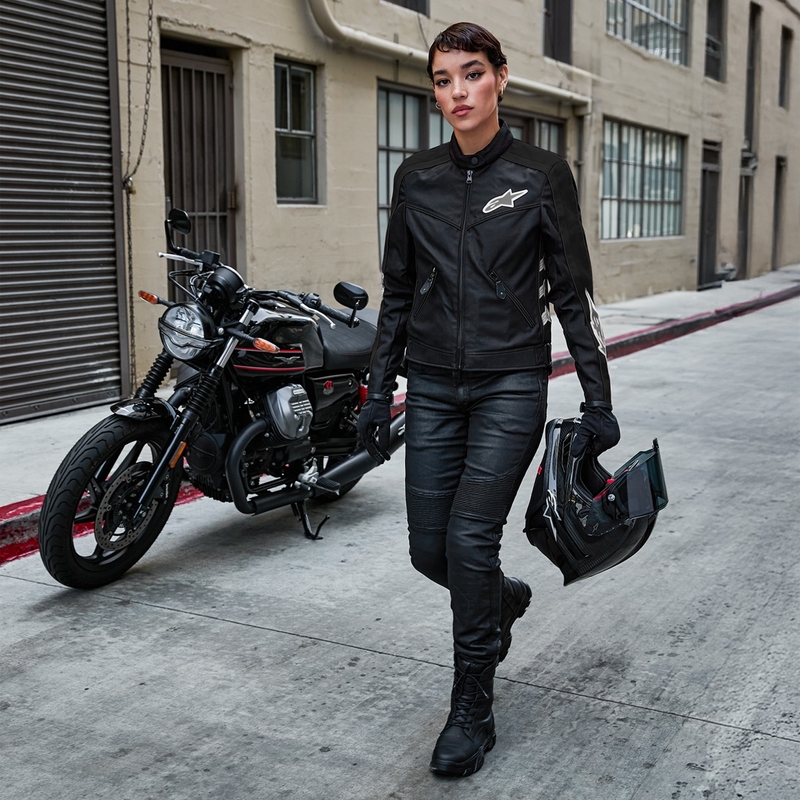 Alpinestars STELLA T-DYNO AIR dames motorjack zwart-wit