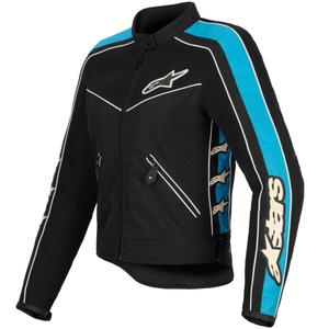 Alpinestars STELLA T-DYNO AIR dames motorjack zwart-lichtblauw-beige
