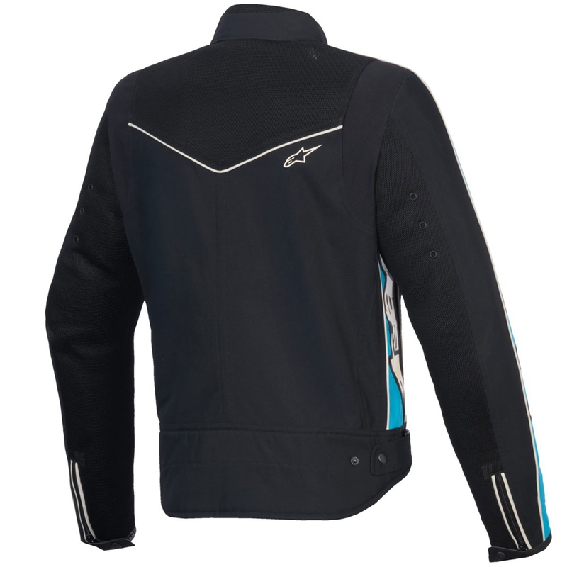 Alpinestars STELLA T-DYNO AIR dames motorjack zwart-lichtblauw-beige