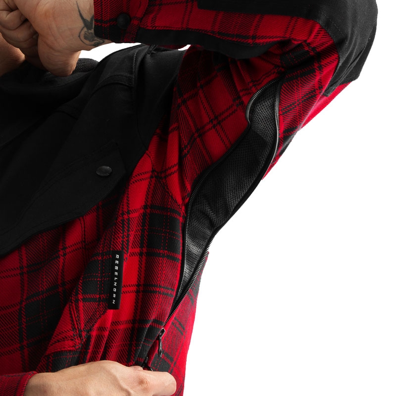 Rebelhorn Shifter motorshirt zwart-rood