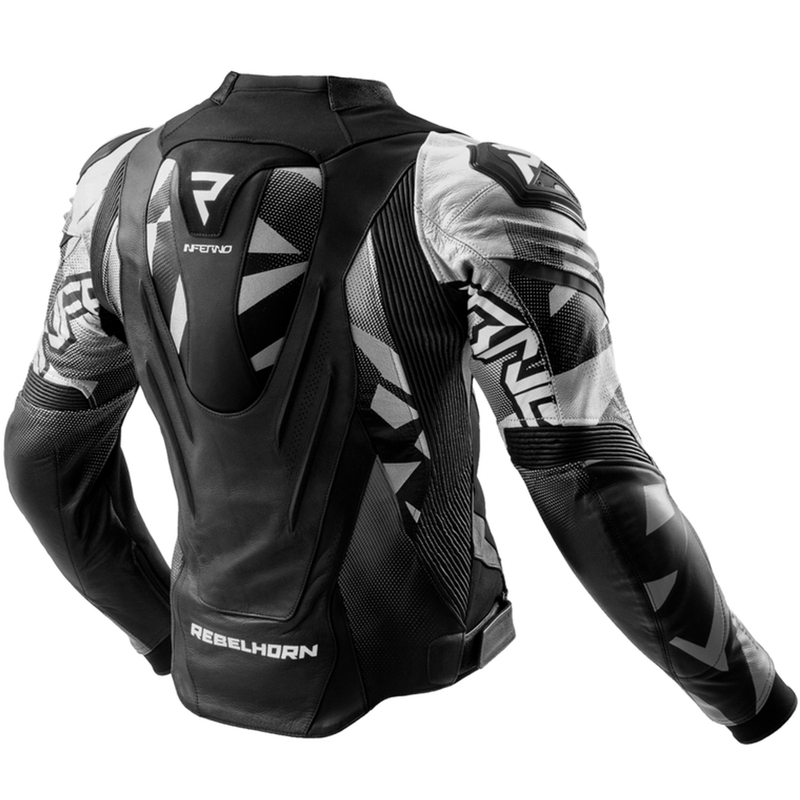 Rebelhorn Inferno leren motorjas zwart-wit