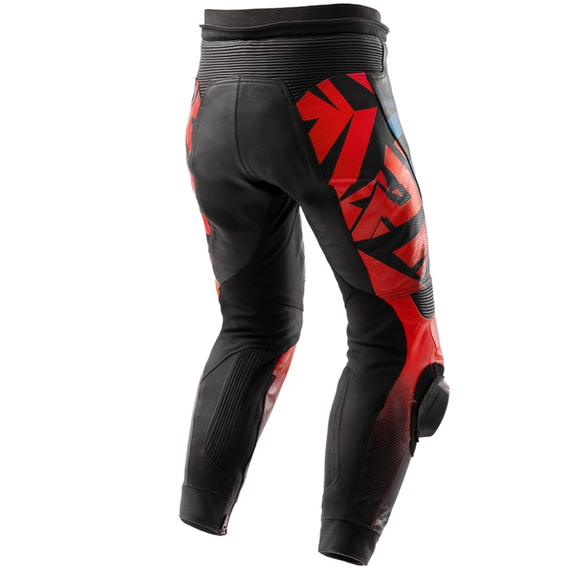 Leren motorbroek Rebelhorn Inferno zwart-blauw-wit-rood