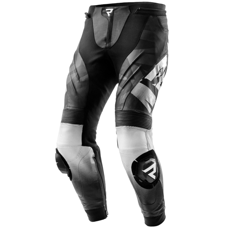 Rebelhorn Inferno zwart-wit leren motorbroek