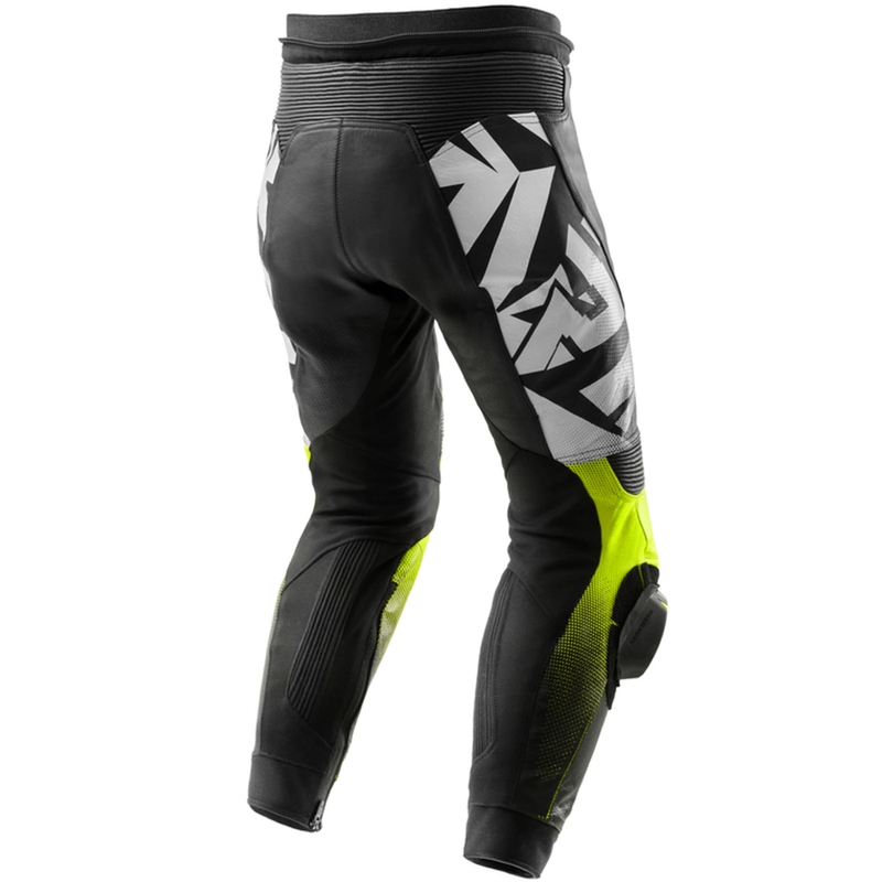 Rebelhorn Inferno zwart-fluo gele leren motorbroek