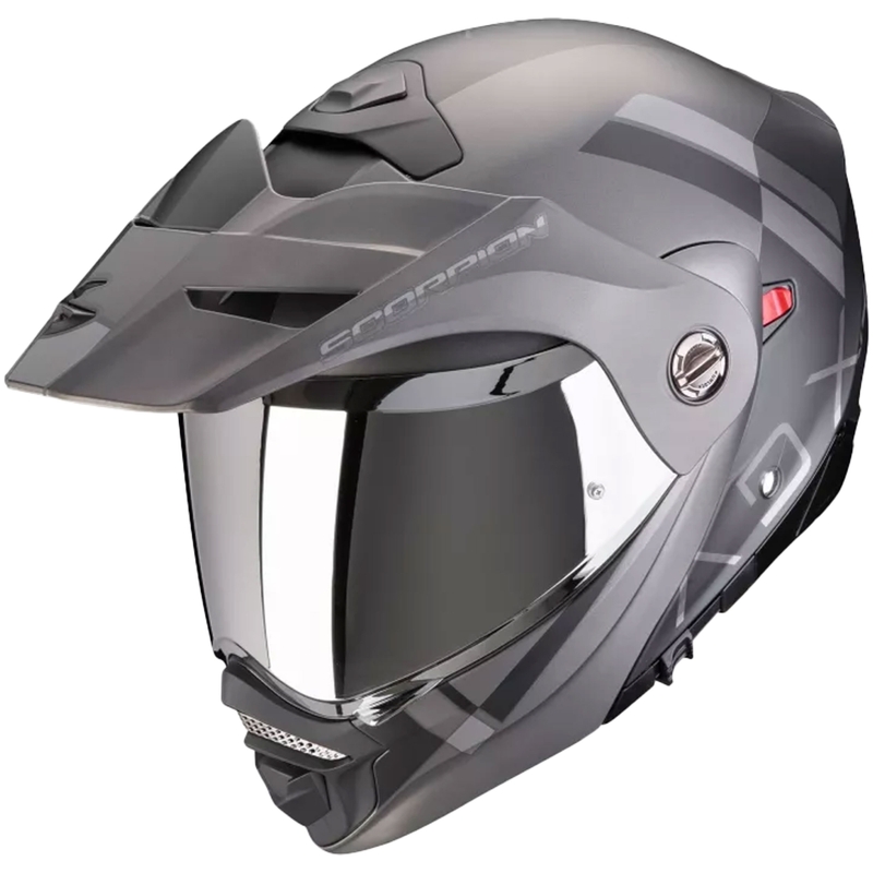 Opklapbare motorhelm Scorpion ADX-2 GALANE mat zwart-zilver uitverkoop
