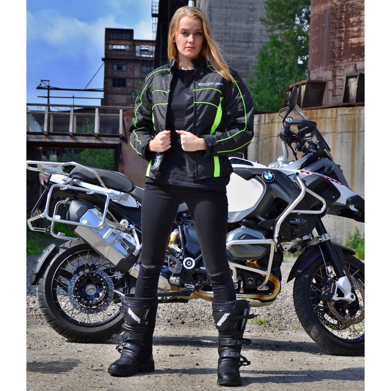 Moto bunda dámská RSA SW-01 černo-fluo žlutá výprodej