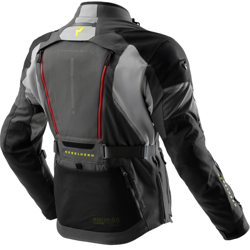 Rebelhorn Hardy 3.0 antraciet-grijs-gele motorjas