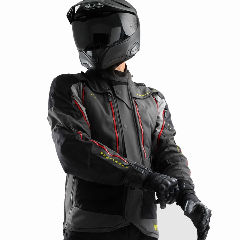 Rebelhorn Hardy 3.0 antraciet-grijs-gele motorjas