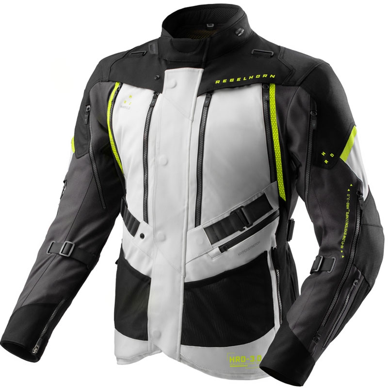 Rebelhorn Hardy 3.0 zwart-grijs-fluo gele motorjas