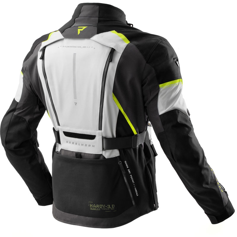 Rebelhorn Hardy 3.0 zwart-grijs-fluo gele motorjas
