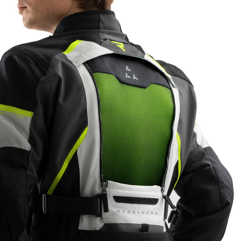 Rebelhorn Hardy 3.0 zwart-grijs-fluo gele motorjas