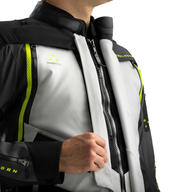 Rebelhorn Hardy 3.0 zwart-grijs-fluo gele motorjas