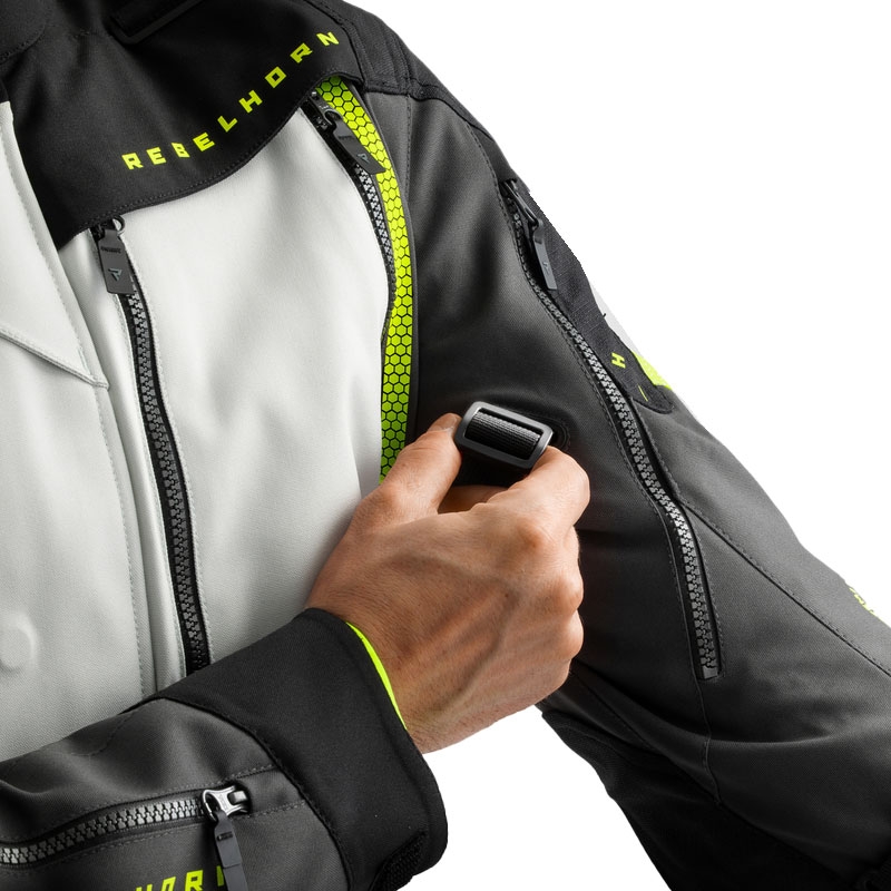 Rebelhorn Hardy 3.0 zwart-grijs-fluo gele motorjas