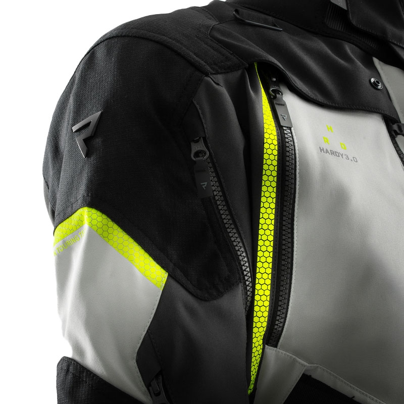 Rebelhorn Hardy 3.0 zwart-grijs-fluo gele motorjas