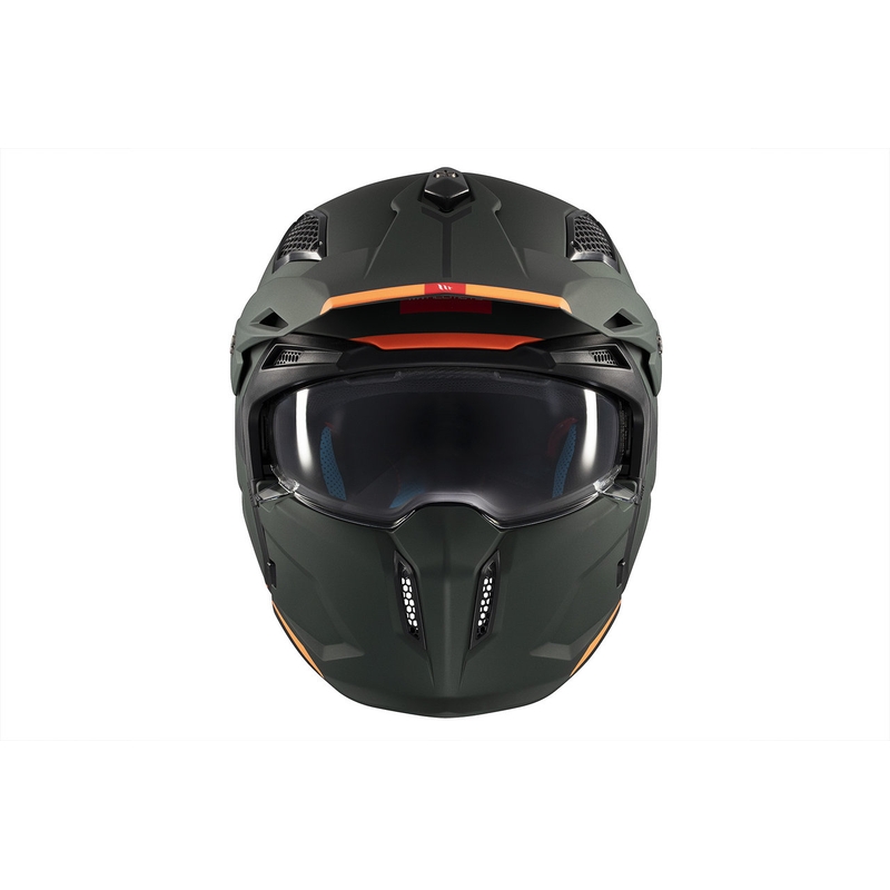 Open helm met masker MT Streetfighter SV S Solid A6 matgroen met iridium vizier