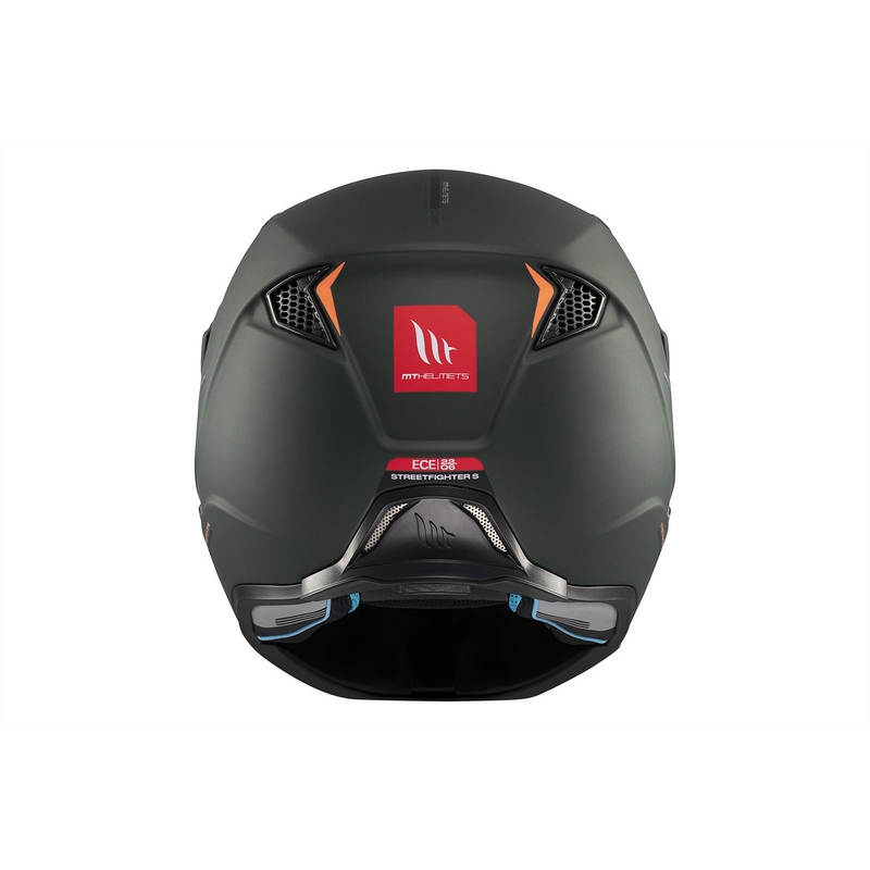 Open helm met masker MT Streetfighter SV S Solid A6 matgroen met iridium vizier