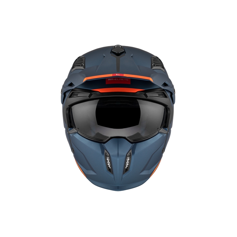 Open helm met masker MT Streetfighter SV S Solid A7 matblauw met iridium vizier