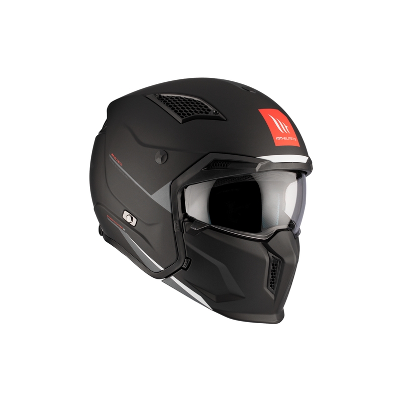 Open helm met masker MT Streetfighter SV S Solid A1 zwart mat met iridium vizier