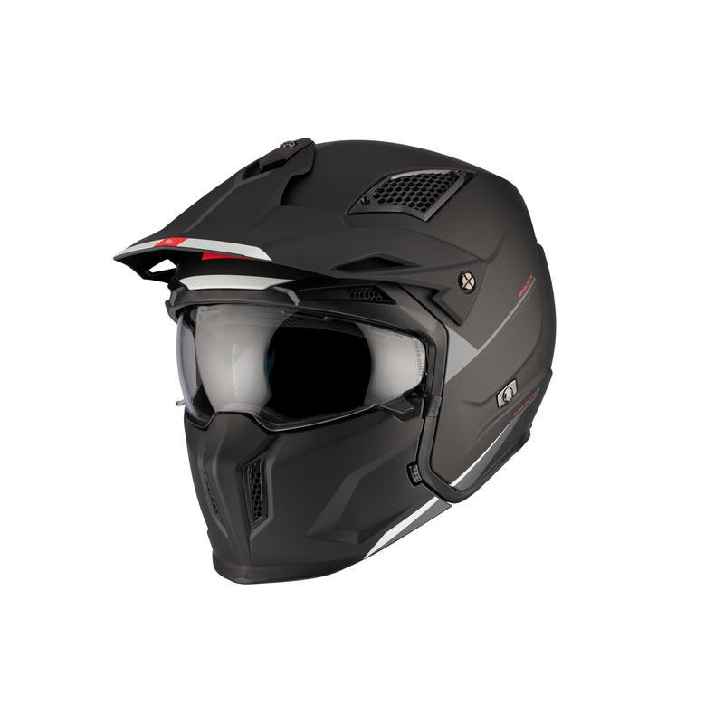Open helm met masker MT Streetfighter SV S Solid A1 zwart mat met iridium vizier