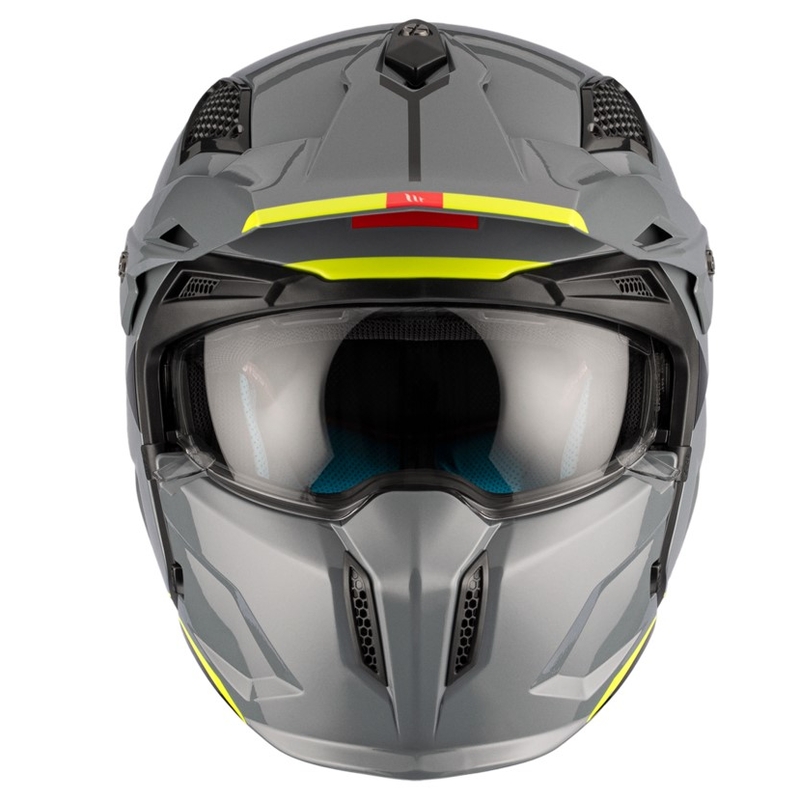 Open helm met masker MT Streetfighter SV S Solid A22 glanzend grijs met iridium vizier