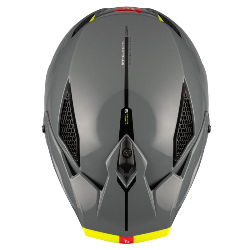 Open helm met masker MT Streetfighter SV S Solid A22 glanzend grijs met iridium vizier