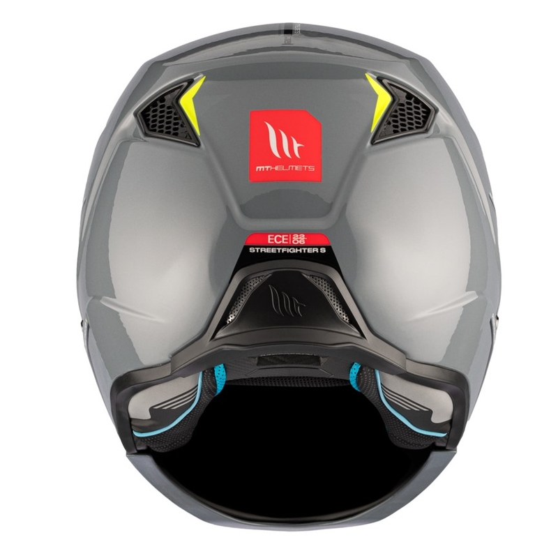 Open helm met masker MT Streetfighter SV S Solid A22 glanzend grijs met iridium vizier
