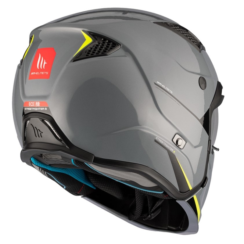 Open helm met masker MT Streetfighter SV S Solid A22 glanzend grijs met iridium vizier
