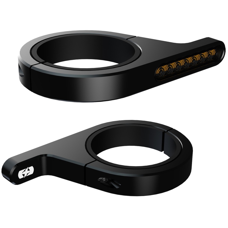 Oxford DarkTurner voorvorkbuis knipperlichten zwart