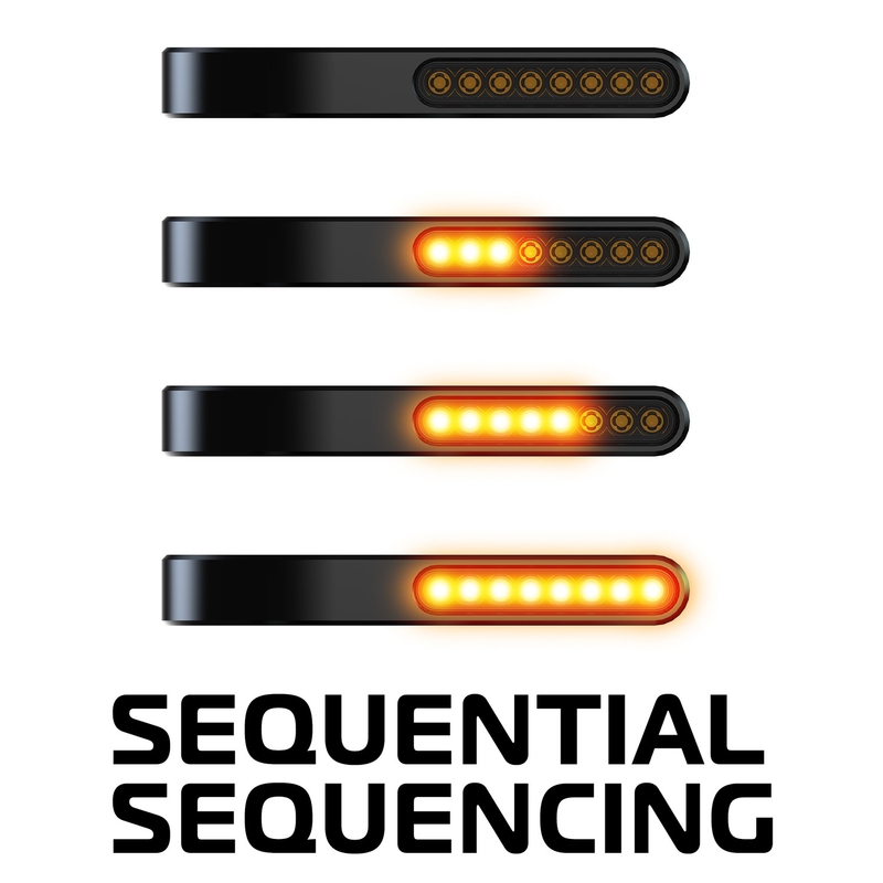 Oxford DarkTurner voorvorkbuis knipperlichten zwart