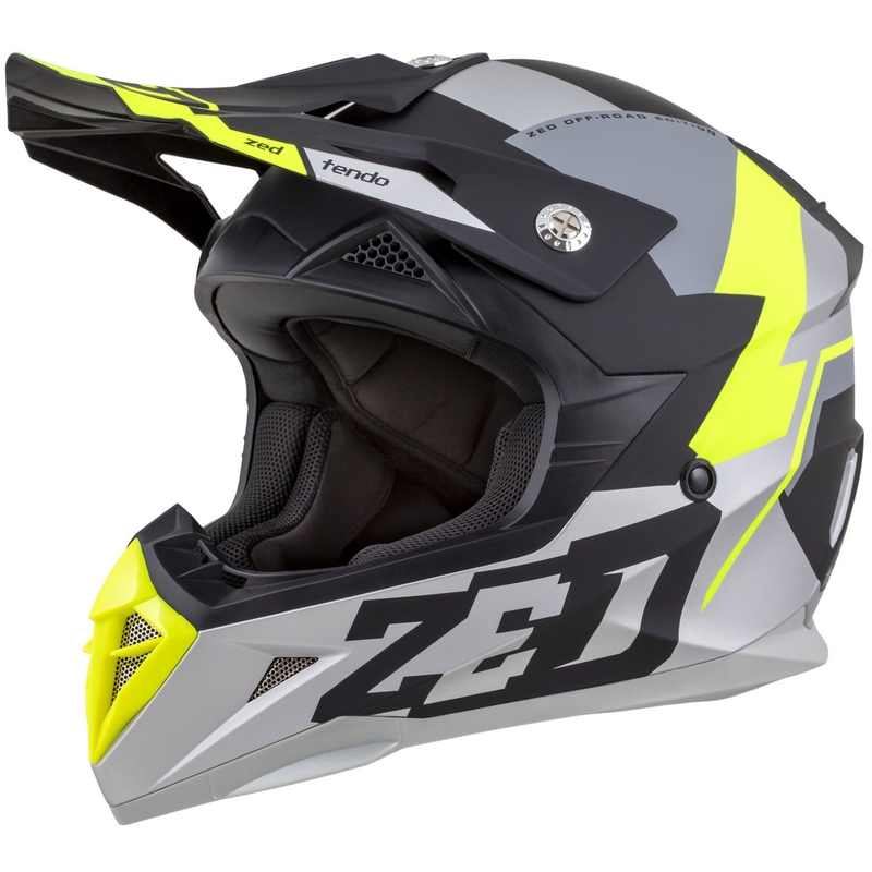 Crosshelm ZED X1.9 Tendo mat zwart-donkergrijs-lichtgrijs-fluogeel