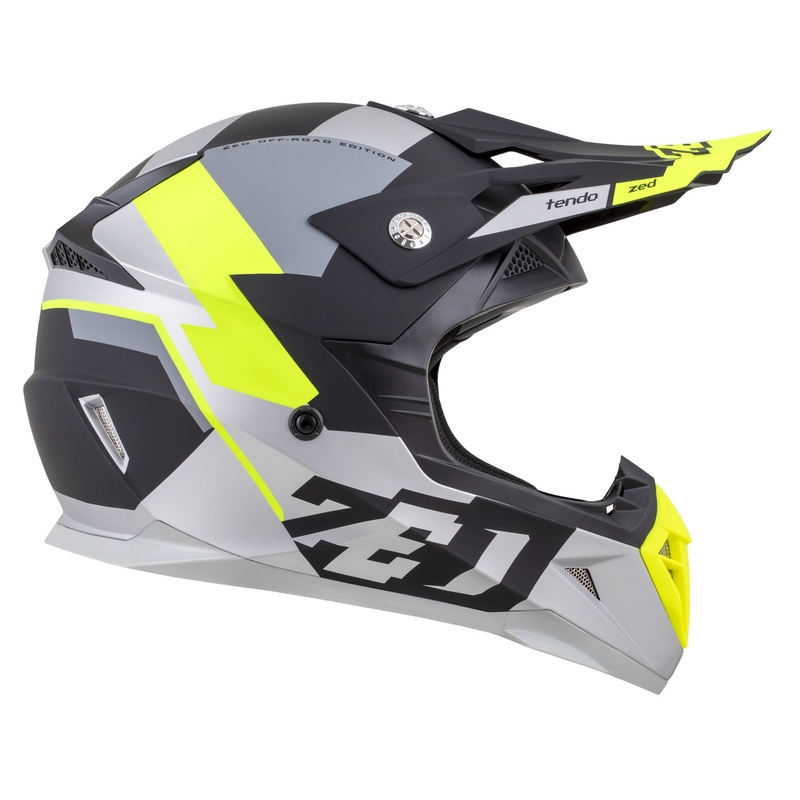 Crosshelm ZED X1.9 Tendo mat zwart-donkergrijs-lichtgrijs-fluogeel
