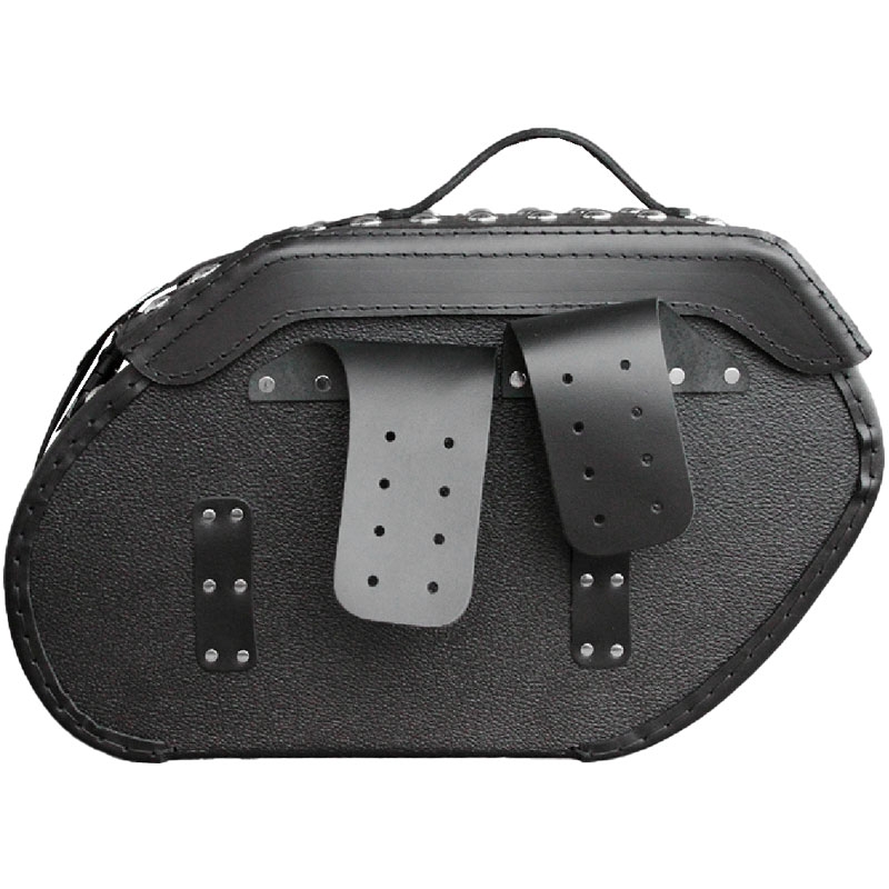 Leren motortas RSA S221 met slot en klinknagels zwart