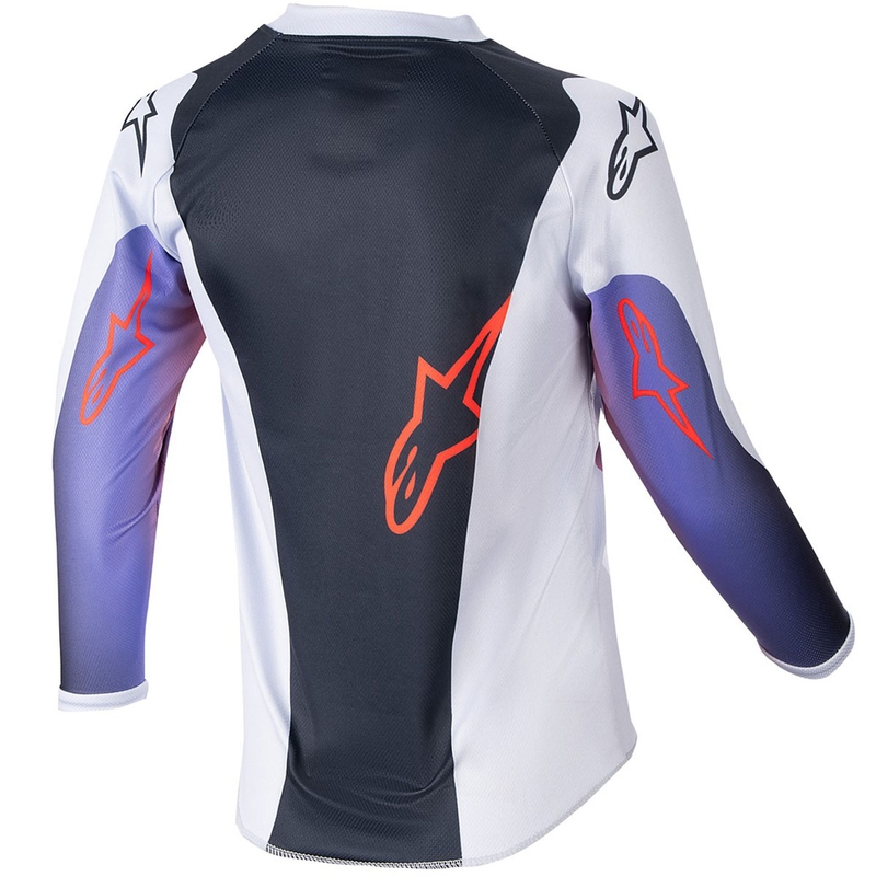 Alpinestars Racer Hoen Kids Motocross Jersey Lichtgrijs-Gradiënt-Zwart