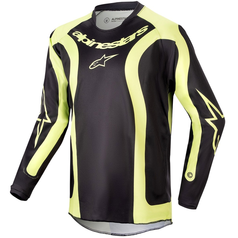 Alpinestars Racer Lurv Kids Motocross Jersey Zwart-Fluo Geel