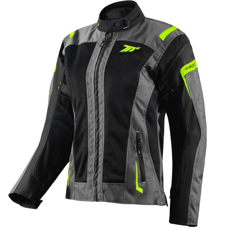 Dames motorjack Seventy Degrees SD-JT68 Sahara zwart-fluogeel