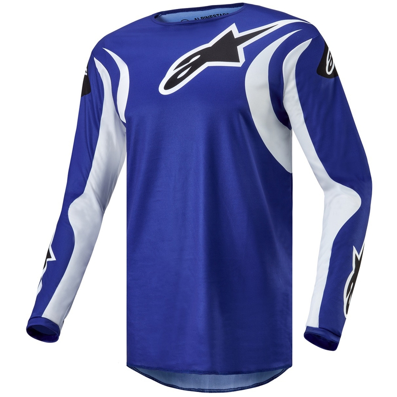 Alpinestars Fluid Lucent motocross shirt blauw-wit-zwart