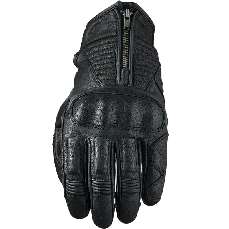 Leren motorhandschoenen FIVE Kansas zwart