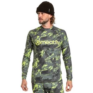 Heren thermoshirt Meatfly Avery blauw-groen camo