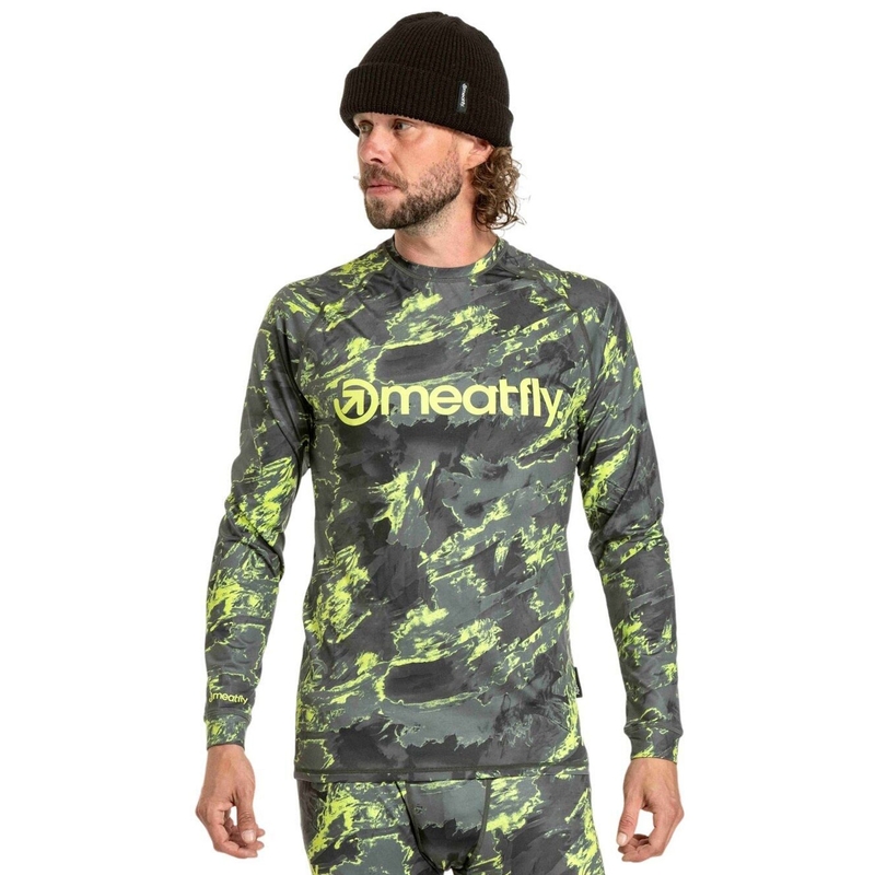 Heren thermoshirt Meatfly Avery blauw-groen camo