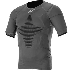 Alpinestars Roost Base antraciet-zwart thermoshirt korte mouw met beschermers
