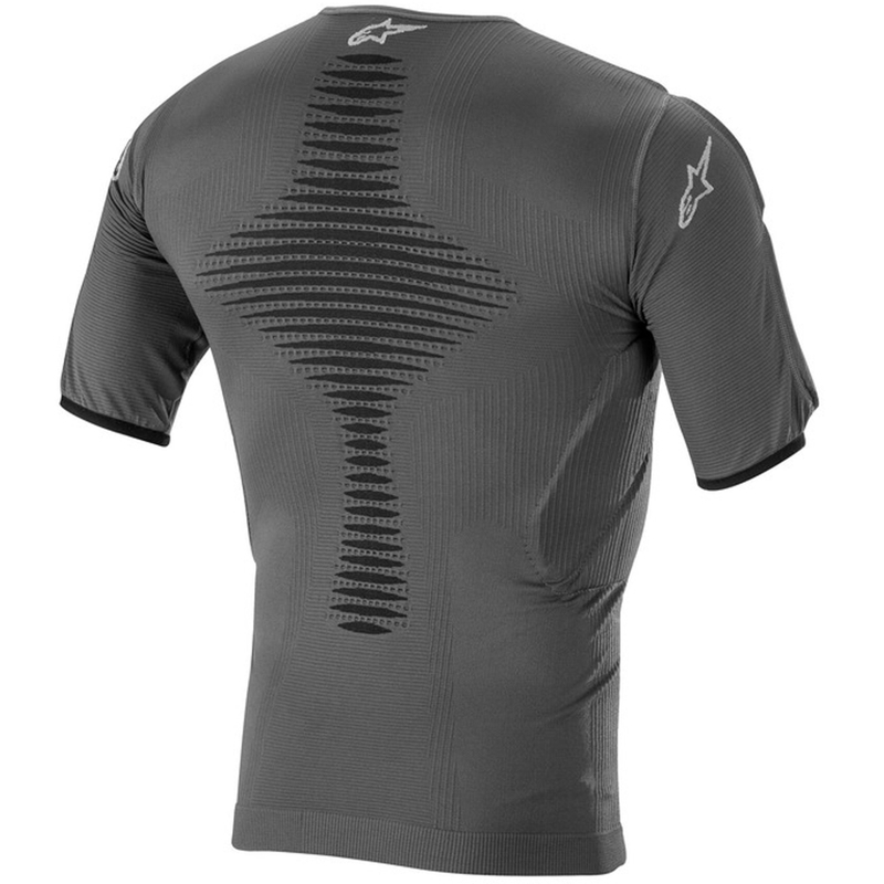 Alpinestars Roost Base antraciet-zwart thermoshirt korte mouw met beschermers