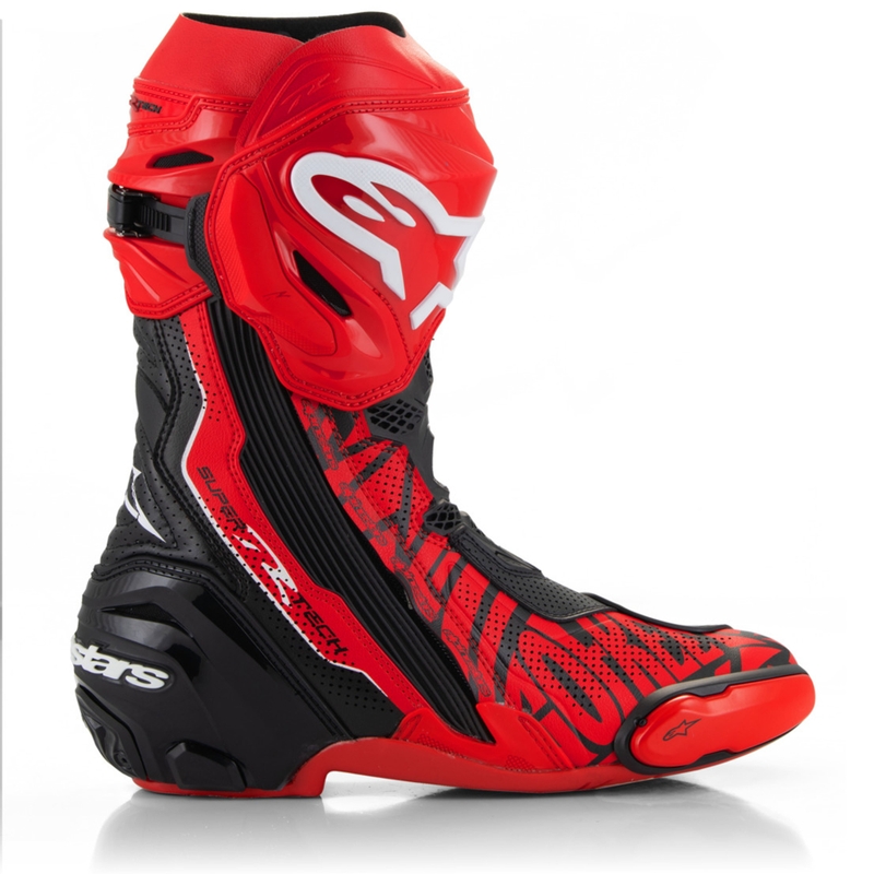 Alpinestars Supertech R Vented motorlaarzen limited edition Francesco Bagnaia rood-zwart
