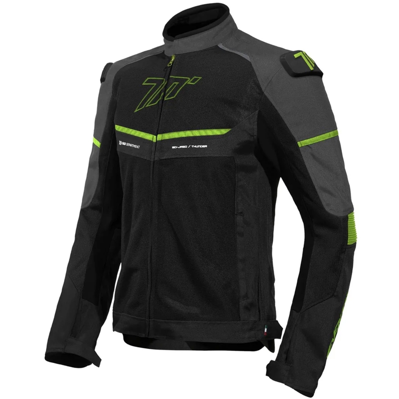 Motorjas Seventy Degrees SD-JR60 Thunder zwart-fluogeel