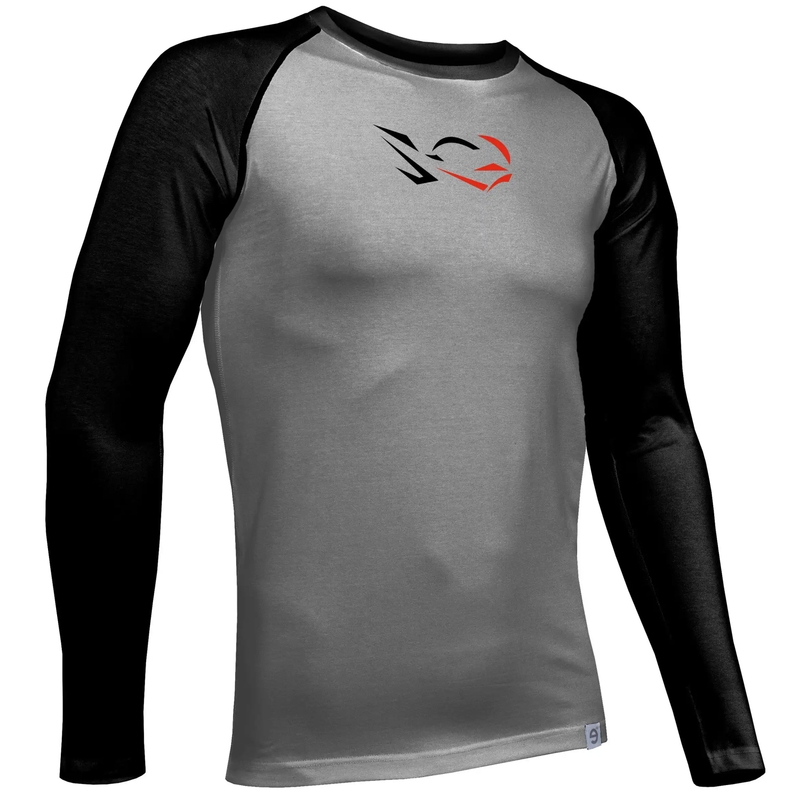 Heren functioneel T-shirt nanosilver® Combi Ride grijs-zwart